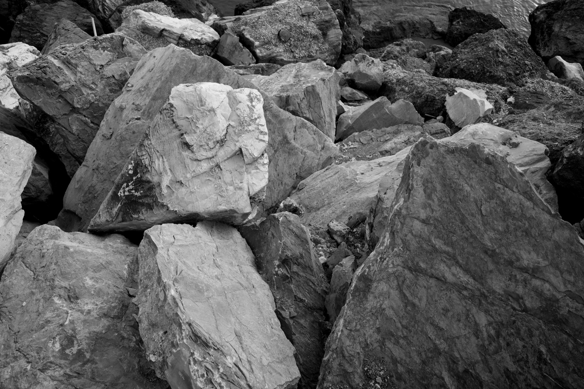 Close-up of rocky boulders with rugged texture